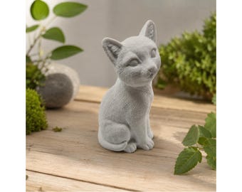 Sitting cat latex mold for concrete, Raysin Keraflott cat figurine, garden decoration, casting mold, cat, approx. 12 cm, handmade in Germany