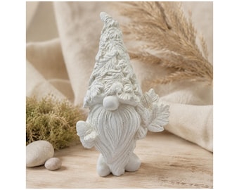 Autumn Gnome with Leaf Hood Latex Mold, Casting Mold for Concrete Resin Plaster, Fall Garden Decor, Handmade in Germany, 15.8x8.8x6 cm