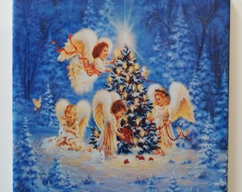 Decorative ceramic Dekofliese, wall tile Christmas Angel (107) Gift, tapestry, tiles, decoration, home decor
