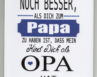 Decorative ceramic Dekofliese, wall tile saying papa... (086) Father's Day gift, tapestry, tiles, Decoupage, home culture