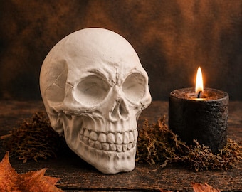Skull casting mold, latex/concrete skull mold for Gothic decor, Halloween & table decorations · Raysin Keraflott · Handmade in Germany