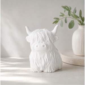 Latex concrete casting mold – Highland cow (small) | 3D casting mold for Raysin & Beton, autumn, windowsill, natural look