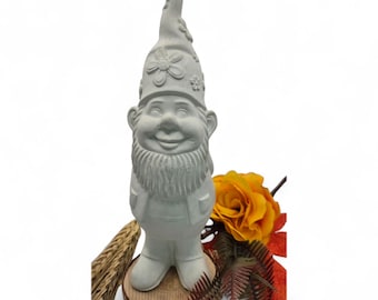 Concrete mold gnome with flower hat – Latex mold gnome with flowers | DIY decorative garden figure | reusable for concrete, Raysin