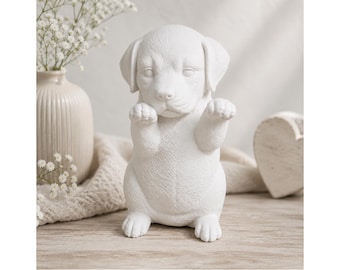 Hundewelpe Latexgießform macht Männchen, ca. 15 cm, Labrador Welpe Gießform für Beton Raysin Keraflott, Hundeliebhaber Geschenk, Handmade