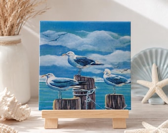 Seagull Ceramic Tile Coastal Wall Decor Nautical Maritime Gift Bird Lover Handmade Germany