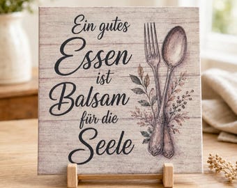 Good Food Is Balm For The Soul Ceramic Tile Kitchen Quote Farmhouse Gift Handmade