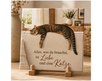 All You Need Is Love And A Cat Quote Ceramic Tile Cat Lover Gift Handmade