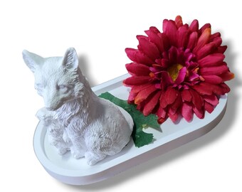 DIY casting mold, concrete casting mold made of latex for a fox with squirrel (269) ideal for your autumn decoration, cast your own autumn figure