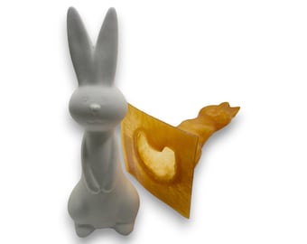 Latex Betongießform Schlanker Hase stehend