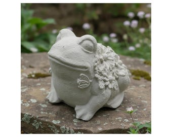 Latex Gießform Frosch mit Blumen – Gartendeko