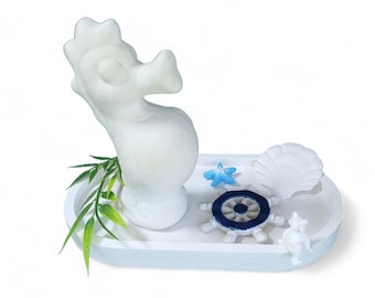 DIY 3D Mold, super quality, full-form casting mold, latex mold, concrete casting mold, 3D casting mold, concrete mold for seahorse figures, seahorse (309)
