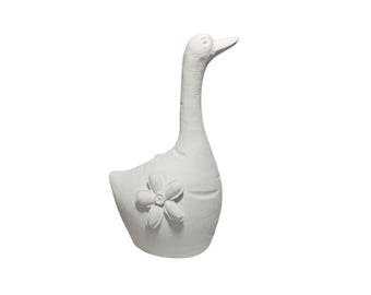 Latex mold for a standing goose | Concrete casting mold | Casting mold for garden figures | Latex casting mold for a decorative goose with flowers | Fabric-look goose |