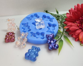 Silicone mold for jewellery, earrings, necklaces, suitable for epoxy resin, soap, wax gummy bears (003)
