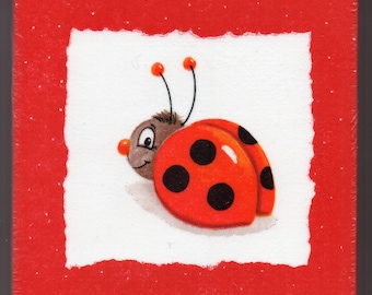 Decorative handmade ceramic Dekofliese, wall Tile Ladybug (015) gift, tapestry, tiles, decoration, home decor