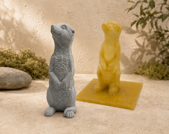 Meerkat Casting Mold Latex for Concrete Raysin Keraflott, Garden Figure Decor Animal, Height approx 14 cm, Handmade Germany