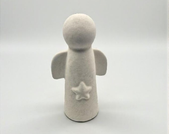 Featured listing image: Latex Angel Mold with Star • Concrete Angel Casting Mold Raysin • Christmas Angel Mold • DIY Figure • Handmade Mold Germany • Beginner-Friendly