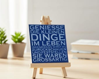 Geniesse die kleinen Dinge im Leben – Keramik Motivfliese 15 x 15 cm