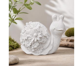 Concrete mold snail with flowers, latex mold for concrete, Raysin Keraflott garden decoration, approx. 8.8 x 11 cm, handmade in Germany