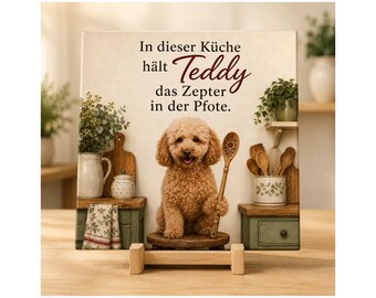 Personalized Ceramic Tile Dog Name Gift Dog Lovers Handmade