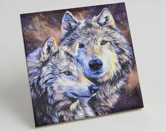Wolf Bildfliese 15×15 cm – Keramikfliese mit Wolfsmotiv als dekorative Wanddekoration für Natur- und Tierliebhaber