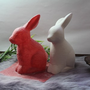 Handcrafted Latex Full Form Casting Mold Latex Mold Concrete Casting Mold Latex Mold Casting Mold for Sculptures Easter Bunny Rabbit Sitting (050) Easter