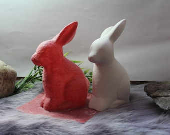 Handcrafted Latex Full Form Casting Mold Latex Mold Concrete Casting Mold Latex Mold Casting Mold for Sculptures Easter Bunny Rabbit Sitting (050) Easter