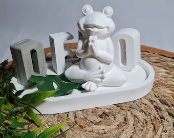 DIY 3D Mold, super quality, full-form casting mold, latex mold, concrete casting mold, 3D casting mold, rubber mold for figures Praying Yoga Frog (221)