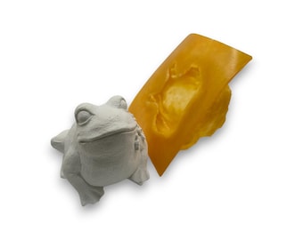 Latex Betongießform Frosch sitzend mit Blumen