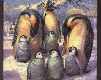 Decorative handmade ceramic Dekofliese, wall tile Penguins (008) gift, tapestry, tiles, decoration, home decor