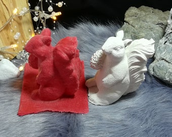 Handmade latex full-form casting mold latex mold concrete casting mold latex mold casting mold for sculptures squirrel (073) autumn