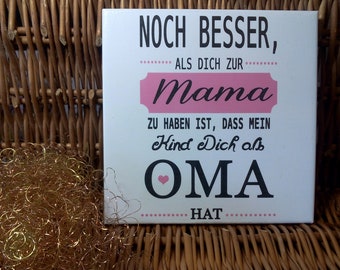 Decorative handmade ceramic Dekofliese, wall tile saying mother's Day (078) gift, tapestry, tiles, decoration, home decor