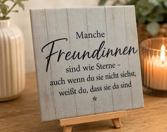 Freundinnen Spruchfliese aus Keramik, 15 × 15 cm
