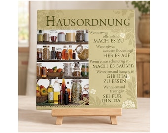 House Rules Quote Ceramic Tile Kitchen Decor Housewarming Gift Handmade