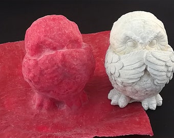 Handcrafted latex full-form casting mold, latex mold, concrete casting mold, latex mold, casting mold for sculptures, Owl, owl, nothing to speak (053)