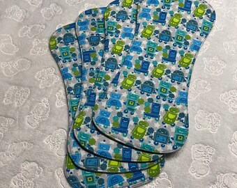 Paños para eructos de franela de algodón suave para bebés contorneados, juego de regalo de 4 piezas