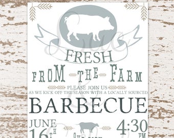 Farm Fresh: Farm Party Invitation / Barnyard Party Invitation - Farmer Party