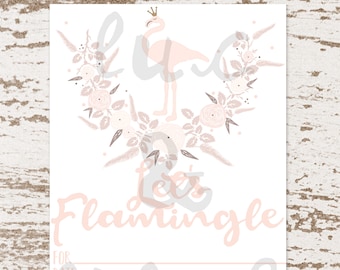 Crowned Floral Flamingo Invitation / Flamingo Party Invitation / Instant Download Flamingo Invitation / Printable Flamingo Invitation