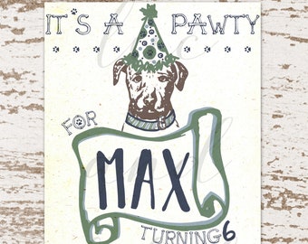 Puppy Pawty / Puppy Theme Invitation / Dog Theme Invitation / Puppy Invitation / Pawty Invitation / Paw-ty Invitation / Paw Invitation / Dog