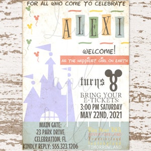 Disney Poster Invitation / Vintage Disney Invitation / - Etsy