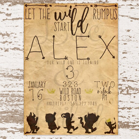 Wild Rumpus! Where the Wild Things Are Invitation Il_570xn