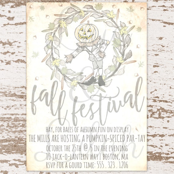 Fall Festival / Costume Party Invitation / Halloween Party Invitation Il_570xn