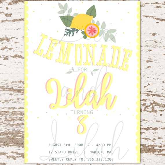 Lemonade Party / Lemonade Stand Printable Party / Pink Lemonade Party / Lemonade Invitation / Pink Lemonade Invitation Il_570xn