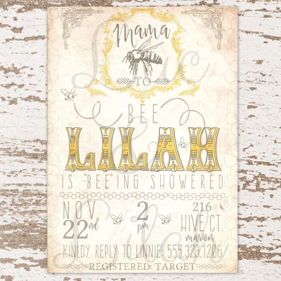 Mama To Bee / Mother To Bee Bumblebee Baby Shower Invitation Il_570xn