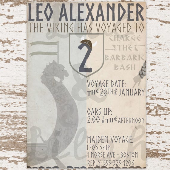 Viking Party Invitation / Viking Invitation / Nordic Party Invitation Il_570xn