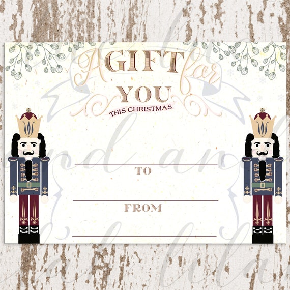 Printable Nutcracker Gift Tag / Christmas Gift Tag / Instant Download Nutcracker Gift Tag / Christmas Wrapping / Nutcracker Tag / Nutcracker Il_570xn