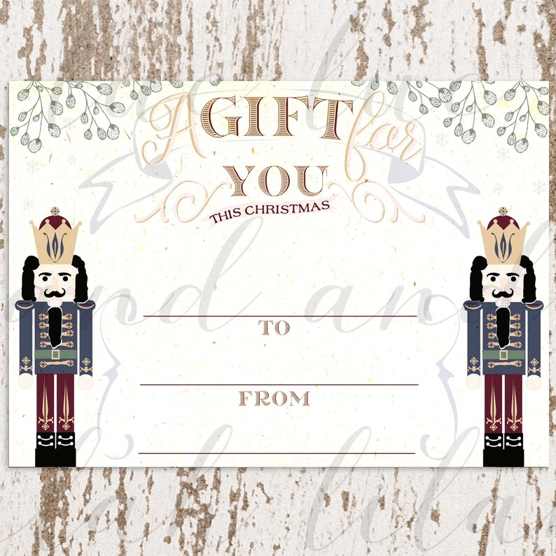 Printable Nutcracker Gift Tag / Christmas Gift Tag / Instant - Etsy