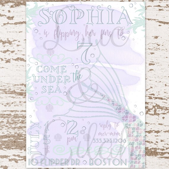 Mermaid Splash! Mermaid Party Invitation / Mermaid Tail Invitation Il_570xn