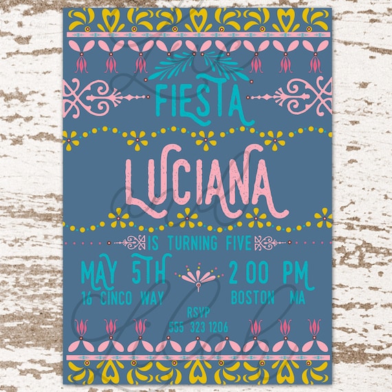 Fiesta Invitation / Mexican Invitation / Cinco De Mayo Invitation / Pretty Fiesta Invitation / Girly Fiesta Invitation / Fiesta Party Invite Il_570xn