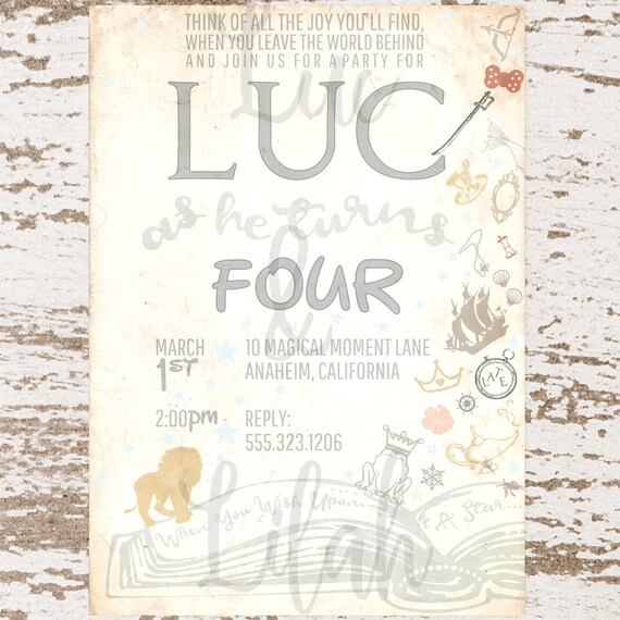 Classic Disney Invitation / Vintage Disney Invitation / Disney Movie Invitation / Disneyland Invitation / Walt Disney Invitation / Disney Il_570xn