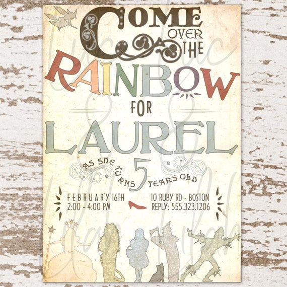 Over The Rainbow / Wizard of Oz Invitation Il_570xn